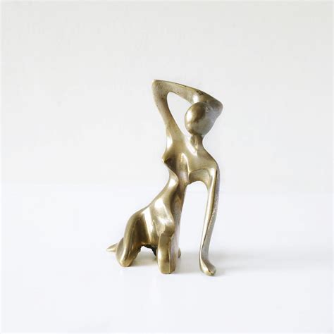 Brass Mid Century Nude Woman Figurine 60s Ballet Dancer MCM Brass Sculpture Etsy