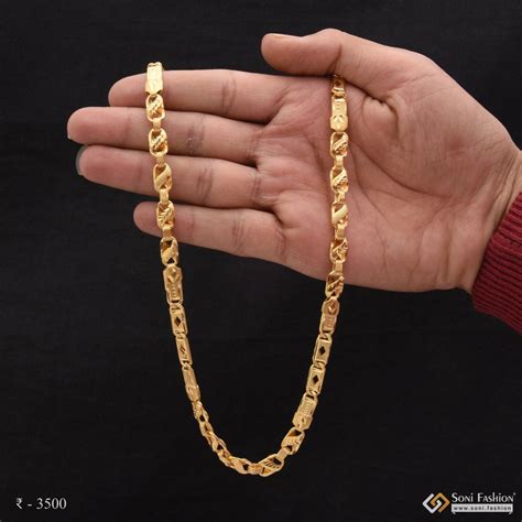 Gram Gold Forming Chokdi Nawabi With Kohli Gold Plated Chain For Men