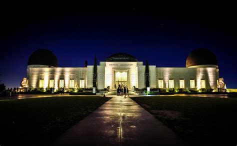 Front View Of The Griffith Observatory At Night Los Angeles