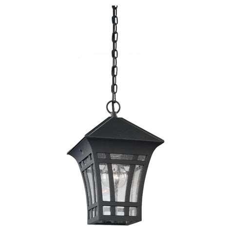 Sea Gull Lighting Herrington 1 Light Black Outdoor Hanging Pendant
