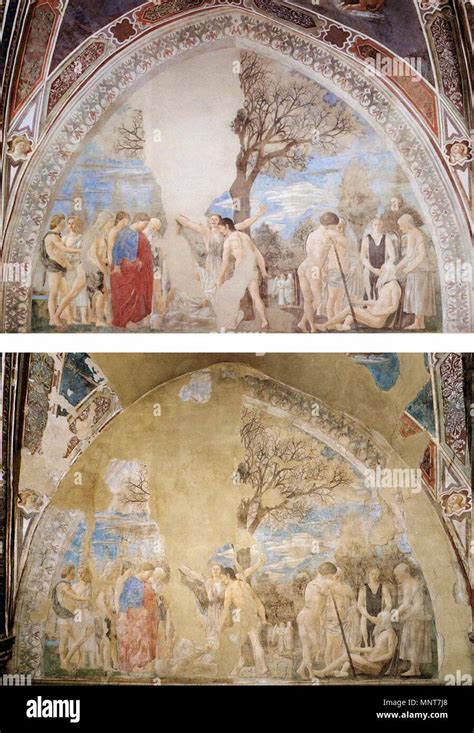 Death And Burial Of Adam Scene After And Before Restoration Second