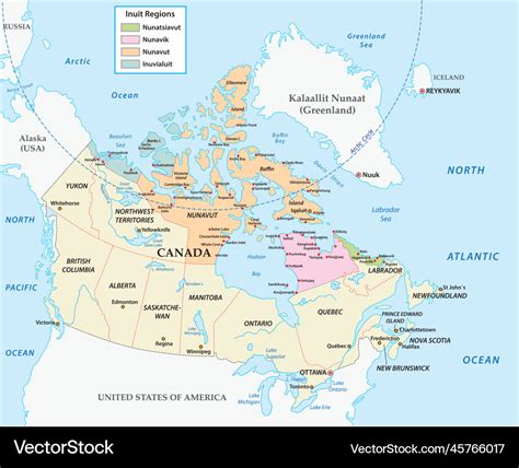 inuit communities map northern canada royalty  vector