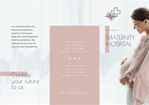 Maternity Hospital Ad With Happy Pregnant Woman Brochure 297x21сm