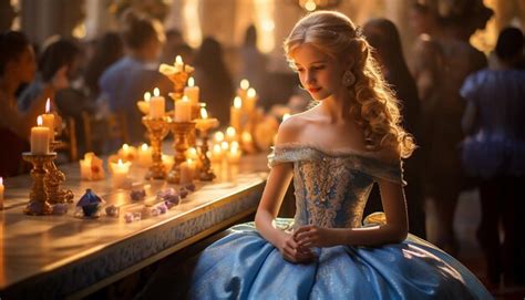 Premium Photo A Girl Like Princess Blonde Hair In A Blue Princess Dress