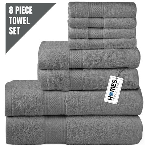 Homes Perception 8 Piece Towel Set Ultra Soft Towels And Washcloths