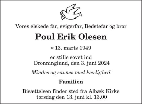 D Dsannonce For Poul Erik Olesen Nordjyske Dk