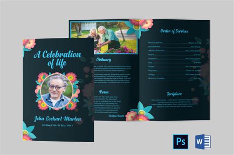 Funeral Program Template Obituary Program Template By Designscozy Thehungryjpeg