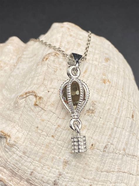 925 K Sterling Silver Hot Air Balloon Necklacezultanite Stone Etsy