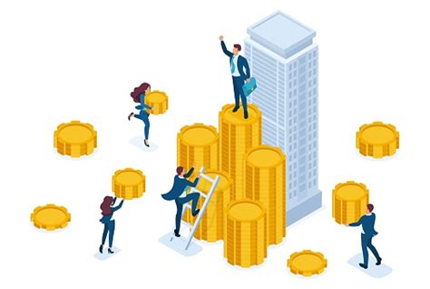 Pengusaha Isometrik Membawa Uang Ke Perusahaan Investasi Instrumen