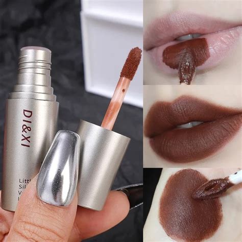 Waterproof Matte Velvet Lip Gloss Lasting Non Sticky Cup Liquid Lipstick Nude Dark Brown Red Lip