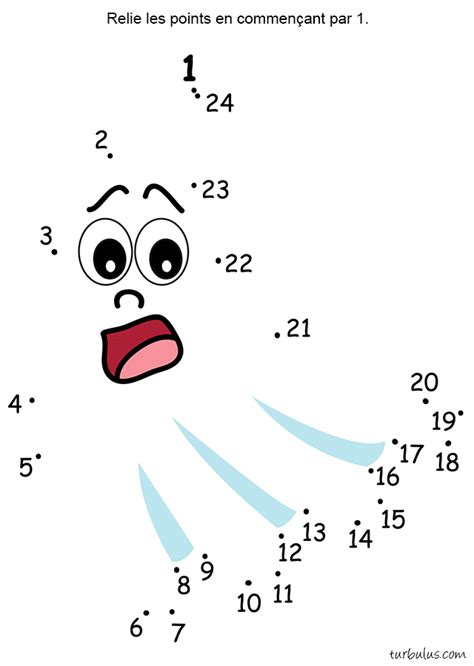 Relier les points de 1 à 24 Turbulus jeux pour enfants