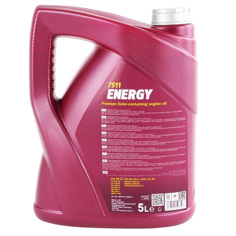 5L LITER MANNOL ENERGY | 5W-30 MOTORÖL für VW BMW MERCEDES AUDI SKODA ...