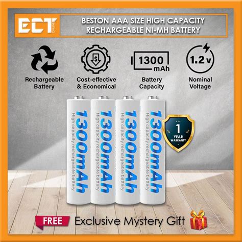 Beston Aa Aaa C D Size High Capacity Rechargeable Ni Mh Battery