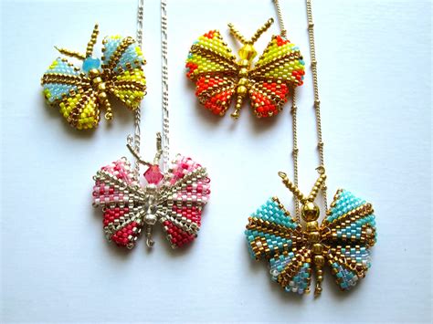 Beaded Butterfly Digital Tutorial Butterfly Pattern Summer Style Necklace PDF Document Beadwork ...