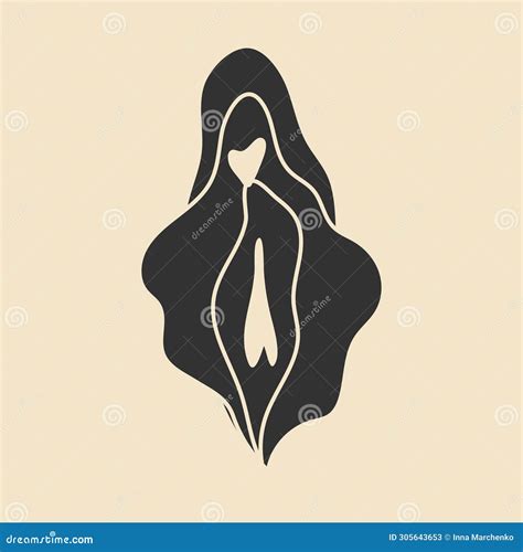 Beauty Female Reproductive System Vulva Illustrator A Vagina Stock