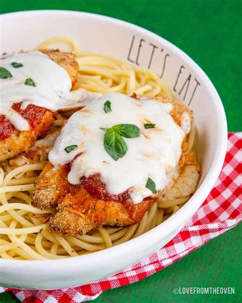 Easy Breaded Chicken Parmesan • Love From The Oven