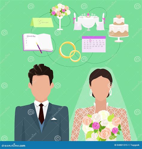 Wedding Ceremony Vector Concept In Flat Design Stock Vector