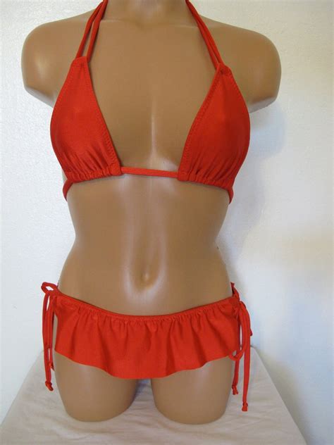 Womens Ruffle Bikini Bathing Suit Etsy