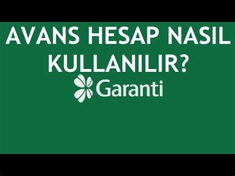 Garanti BBVA Avans Hesap Nasıl Kullanılır YouTube