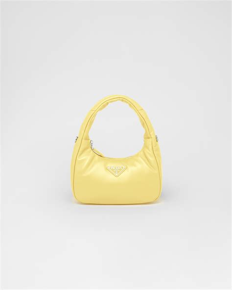 Citron Green Prada Soft Padded Nappa Leather Mini Bag Prada