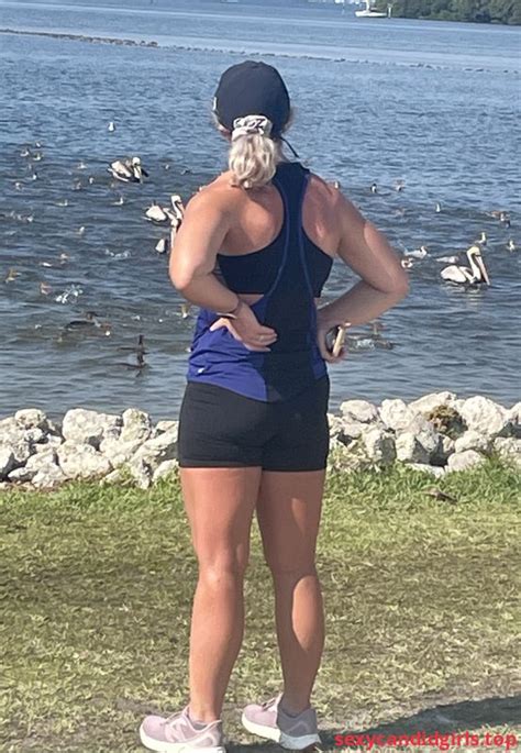 SexyCandidGirls Top Stocky Candid Milf In Spandex Shorts Lakeside Creepshot Item