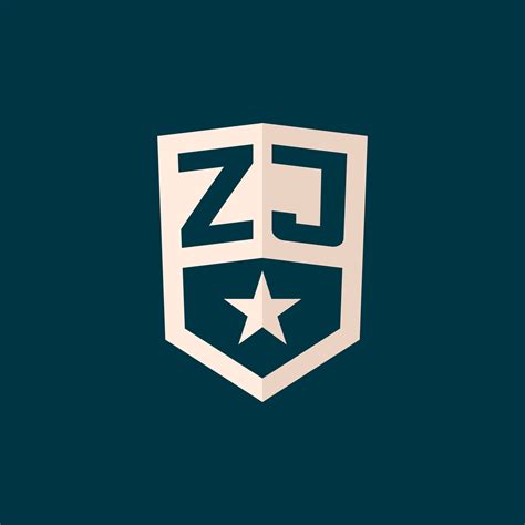 Initial ZJ Logo Star Shield Symbol With Simple Design 27522080 Vector