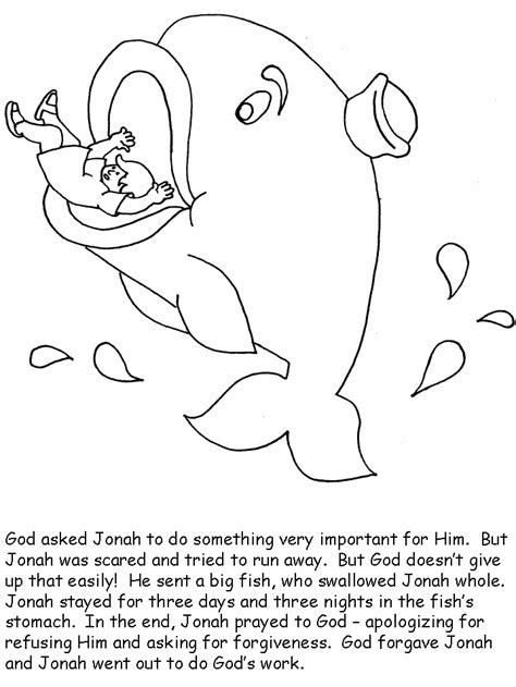 Jonah And The Whale Bible Story Coloring Pages - Coloring Home