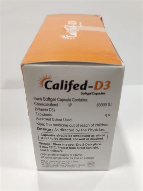 Califed D Cholecalciferol Iu Softgel Capsules Packaging Size