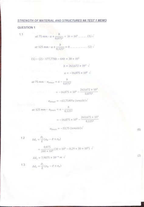 Strength Of Materials N6 Past Papers Memo 4