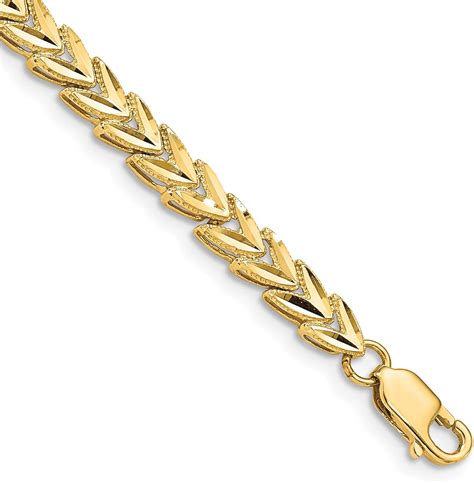 Amazon Avariah Solid K Yellow Gold Diamond Cut Bracelet