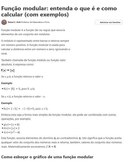 Exemplos De Função Modular - Função modular_ entenda o que é e como calcular (com exemplos) - Toda ...