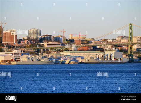 Hmcs Montréal And Mv Asterix Docked At Hmc Dockyard Part Of Canadian
