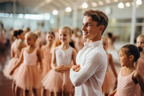 Premium AI Image Boy Wearing Pink Tutu Skirt And Having Fun Ballet