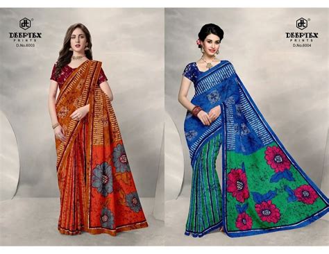 Printed Casual Wear DEEPTEX PURE COTTON BATIK SAREES Size Free 20 At