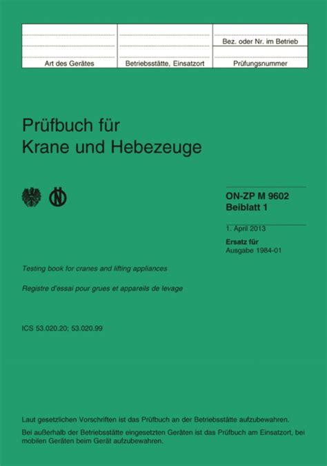 Pr Fbuch F R Krane Und Hebezeuge