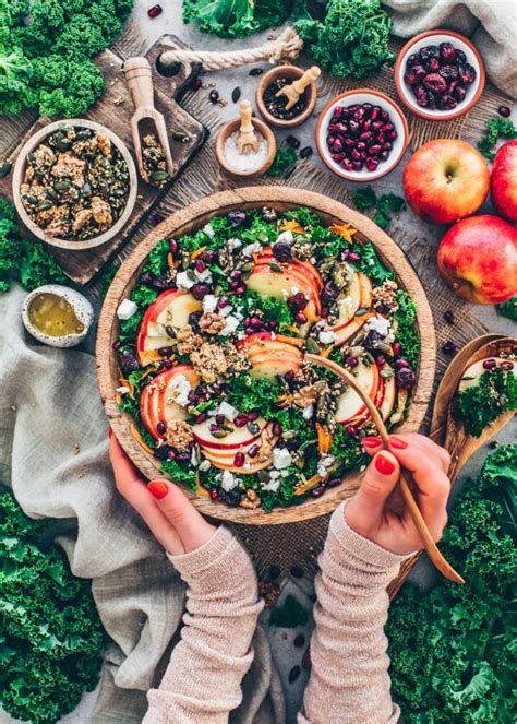 Kale Apple Salad With Crunchy Nuts Easy And Vegan Bianca Zapatka