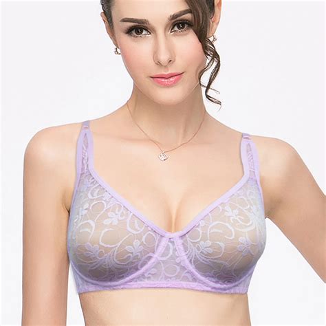 Plus Size Bras For Womens Underwear Underwired Lace Hollow Out Bra Embroidery Sexy Lingerie