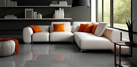 Grey floor tiles for living room | Beautiful Homes