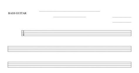 Free Blank Sheet Music Tablature For Bass Guitar Playyournotes