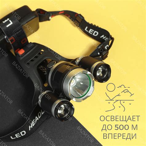 Мощный налобный светодиодный фонарь High Power Headlamp со встроенными ...