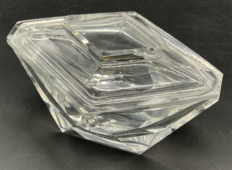 Vintage Cut Glass Lidded Trinket Box