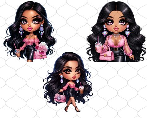 Chibi Latina Leather Skirt Png Chicana Clipart Chibi Dolls Png Chibi Girl Png Latina