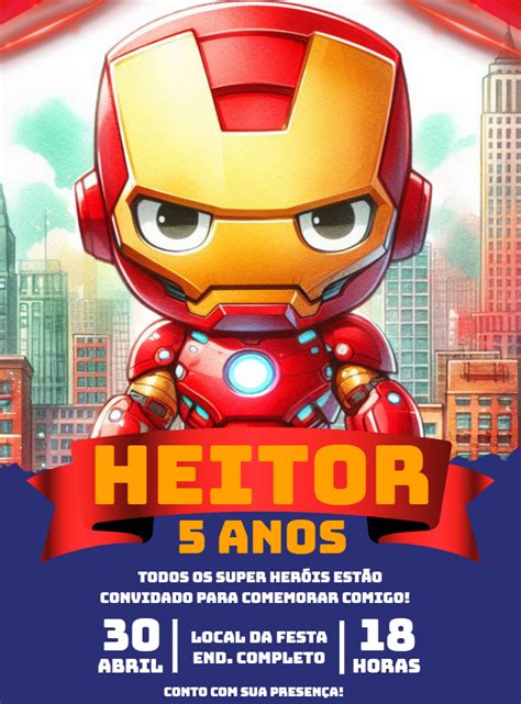Convite Homem De Ferro Para Editar
