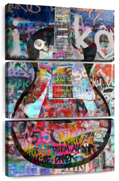Graffiti Les Paul Guitar Wall Art Digital Art By Stephen Chambers