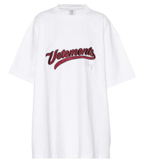 Vetements Embroidered Cotton T Shirt In White Lyst