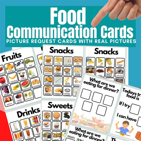 Food Picture Cards For Requesting Real Photos Non Verbal Communication