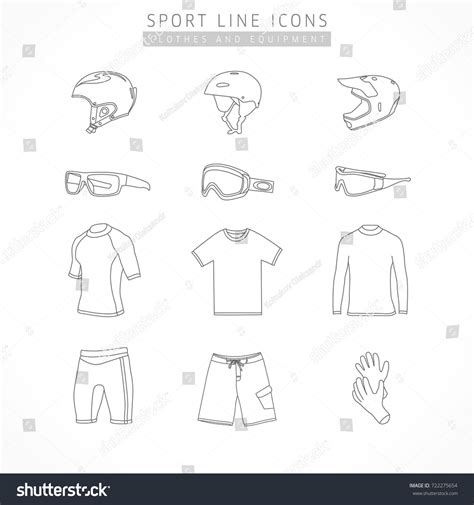 Vector Icons Extrem Sport Equipment Helmet Stock Vector Royalty Free