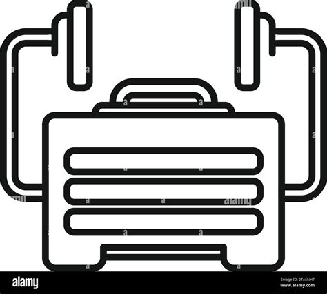 Ambulance Defibrillator Icon Outline Vector Portable Device First