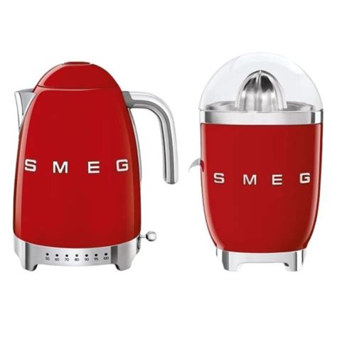 SMEG Bouilloire 1 7L 7 Tasses 2400W Presse Agrumes 70W Rouge Années