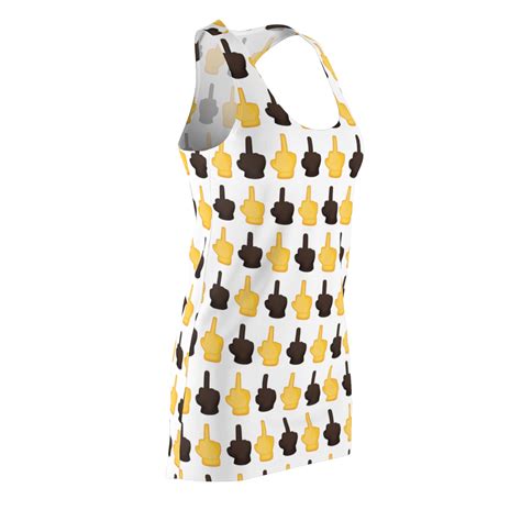 Middle Finger Black And Yellow Fuck You Emoji Dress Toddities